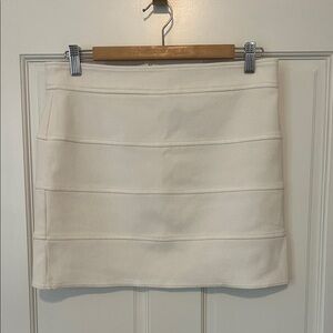 New York & Company White Corduroy Mini Skirt